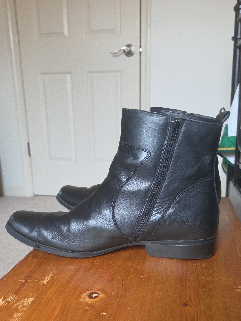 Rockport Black Leather Zip Chukka Boots